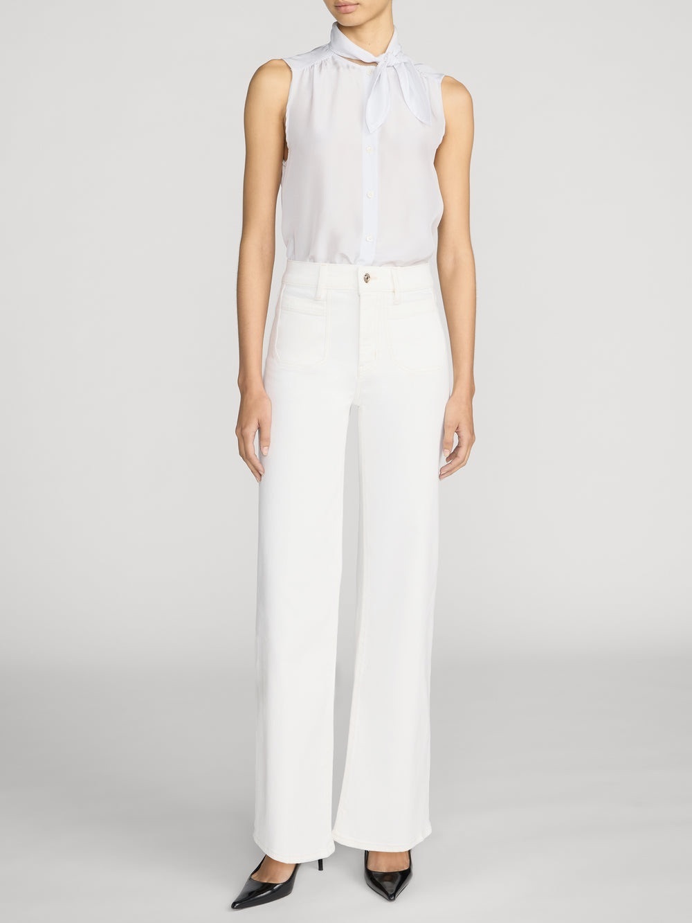 Frame Le Slim Palazzo Modernist Pocket Wide Leg Women's Jeans Au Natural NWT 29